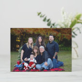 Rustic Red Buffalo Plaid Joy 4 Foto Feestdagenkaart (Staand voorkant)