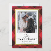 Rustic Red Buffalo Plaid | Rustieke fotovakantie Feestdagenkaart (Voorkant)