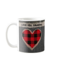 Rustic Red Buffalo Pset Heart Love You Grandma