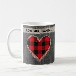 Rustic Red Buffalo Pset Heart Love You Grandma Koffiemok