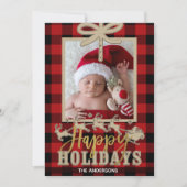 Rustic Red Buffalo Pset Kraft Reindeer Foto (Voorkant)