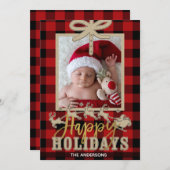 Rustic Red Buffalo Pset Kraft Reindeer Foto (Voorkant / Achterkant)