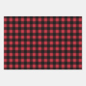 Rustic Red Buffalo Pset Merry kerst Pattern Inpakpapier Vel (Voorkant)