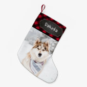 Rustic Red Buffalo Pset Persoonlijke foto Kleine Kerstsok (Voorkant (Hangend))