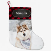 Rustic Red Buffalo Pset Persoonlijke foto Kleine Kerstsok (Voorkant)