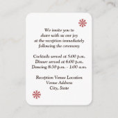 Rustic Red Burlap, Snowflakes, Deer Enclosure Kaar Informatiekaartje (Achterkant)