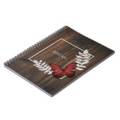 Rustic Red Butterfly - Gepersonaliseerd Notitieboe Notitieboek (Linkerzijde)