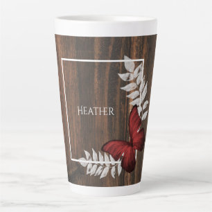 Rustic Red Butterfly - persoonlijke latte Mok