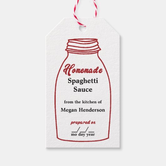 Rustic Red Canning Jar Kraft Hang Label Cadeaulabel (Voorkant)