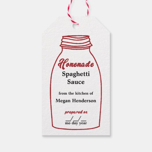 Rustic Red Canning Jar Kraft Hang Label Cadeaulabel (Achterkant)