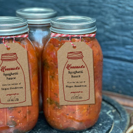 Rustic Red Canning Jar Kraft Hang Label Cadeaulabel