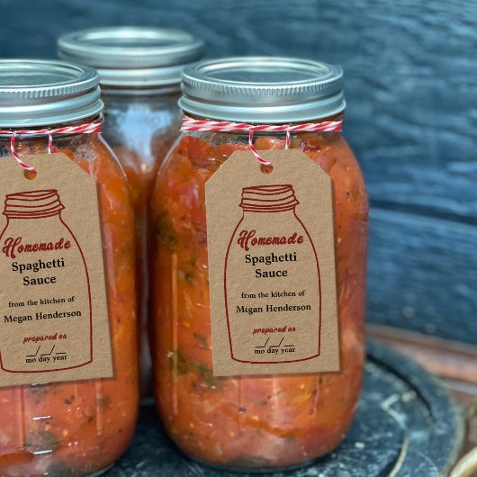 Rustic Red Canning Jar Kraft Hang Label Cadeaulabel