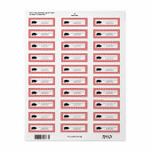 Rustic Red Checker Boerderij Pig Party Etiket (Full Sheet)