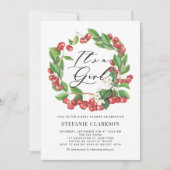 Rustic Red Cherries met een Baby shower van een me Kaart (Voorkant)