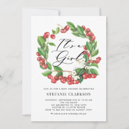 Rustic Red Cherries met een Baby shower van een me Kaart