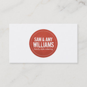 Rustic Red Circle Logo voor catering, bakkerij Visitekaartje