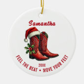 Rustic Red Country Cowboy Boots Ornament (Voorkant)
