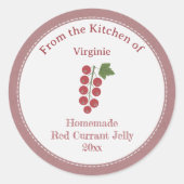Rustic Red Currant Jelly Label Sticker (Voorkant)