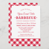 Rustic Red Custom Backyard Barbecue Party Kaart (Voorkant / Achterkant)