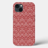 Rustic Red Damask Pattern  Antiek Case-Mate iPhone Case (Achterkant)