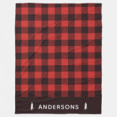 Rustic Red en Black Holiday Flannel op maat Fleece Deken (Voorkant)