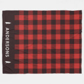 Rustic Red en Black Holiday Flannel op maat Fleece Deken (Voorkant (Horizontaal))