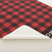 Rustic Red en Black Holiday Flannel op maat Sherpa Deken (3/4)