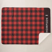 Rustic Red en Black Holiday Flannel op maat Sherpa Deken (Voorkant (horizontaal))