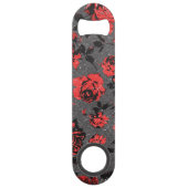 Rustic Red en Black Stem Roos Pattern Speed Flessenopener (Voorkant)