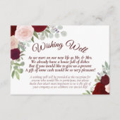 Rustic Red en roze boho Floral Wedding Goed Informatiekaartje (Voorkant)