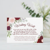 Rustic Red en roze boho Floral Wedding Goed Informatiekaartje (Staand voorkant)