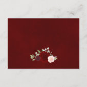 Rustic Red en roze boho Floral Wedding Goed Informatiekaartje (Achterkant)