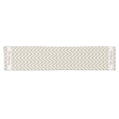 Rustic Red en White Faux Burlap Chevron Pattern Korte Tafelloper (Horizontaal)