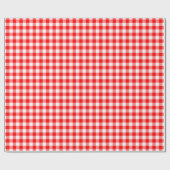 Rustic Red en White Gingham Pattern Cadeaupapier (Vlak)