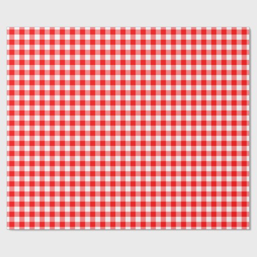 Rustic Red en White Gingham Pattern Cadeaupapier (Vlak)