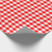 Rustic Red en White Gingham Pattern Cadeaupapier (Hoek)