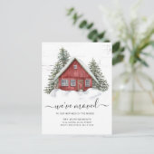 Rustic Red Farmhouse Neck of the Bossen Moving Aankondigingskaart (Staand voorkant)