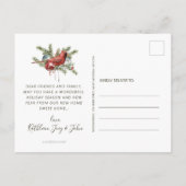 Rustic Red Farmhouse Snowman kerst Moving Anno Aankondigingskaart (Achterkant)
