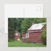 Rustic Red Farmhouse Thuislandschap Foto Briefkaart (Voorkant / Achterkant)