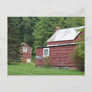 Rustic Red Farmhouse Thuislandschap Foto Briefkaart