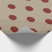 Rustic Red Faux Burlap Polka Dot Pattern Cadeaupapier (Hoek)