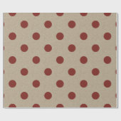 Rustic Red Faux Burlap Polka Dot Pattern Cadeaupapier (Vlak)