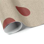 Rustic Red Faux Burlap Polka Dot Pattern Cadeaupapier (Rol Hoek)