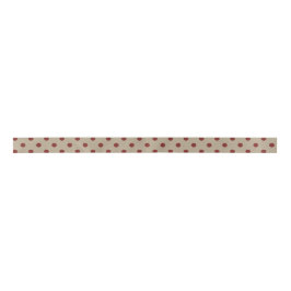 Rustic Red Faux Burlap Polka Dot Pattern Satijnen Lint