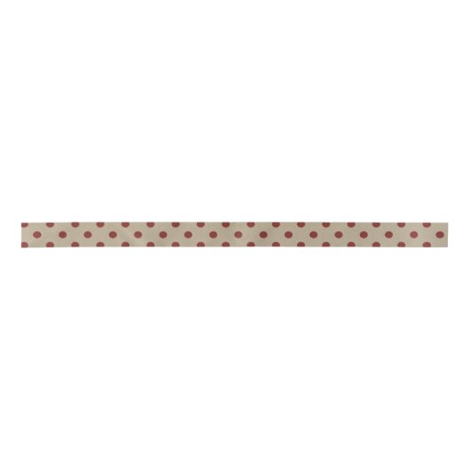 Rustic Red Faux Burlap Polka Dot Pattern Satijnen Lint (Voorkant)