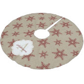 Rustic Red Faux Burlap Snowflake Pattern Kerstboom Rok (Gekanteld)