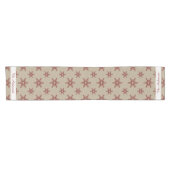 Rustic Red Faux Burlap Snowflake Pattern Korte Tafelloper (Horizontaal)