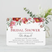 Rustic Red Floral Bouquet Bridal Shower Kaart (Staand voorkant)