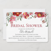 Rustic Red Floral Bouquet Bridal Shower Kaart (Voorkant)