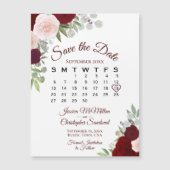 Rustic Red Floral sparen de Magnet van de DatumKal (Voorkant)